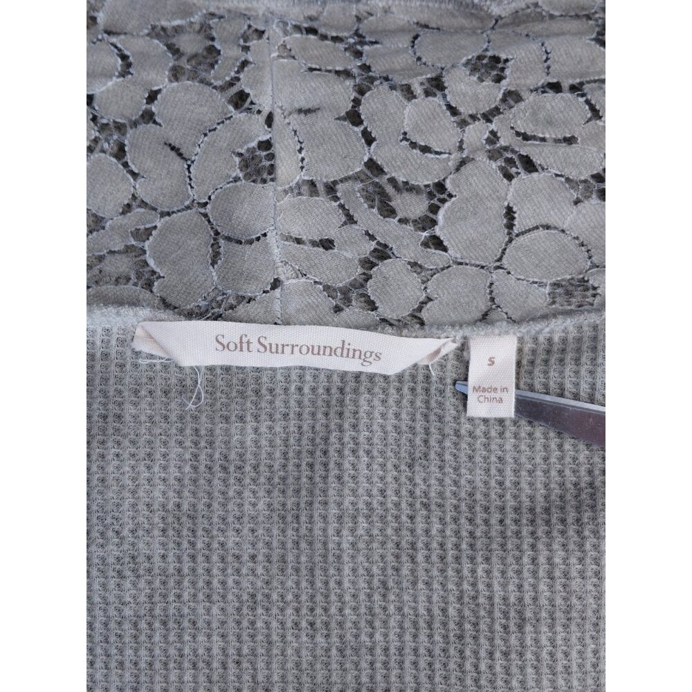 Soft Surroundings Cadence Topper Waterfall Cardigan Sm Floral Lace Embroidered - Picture 3 of 9